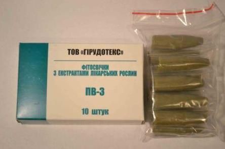 Свічки з екстрактами лікарських рослин та муміє (10 шт)